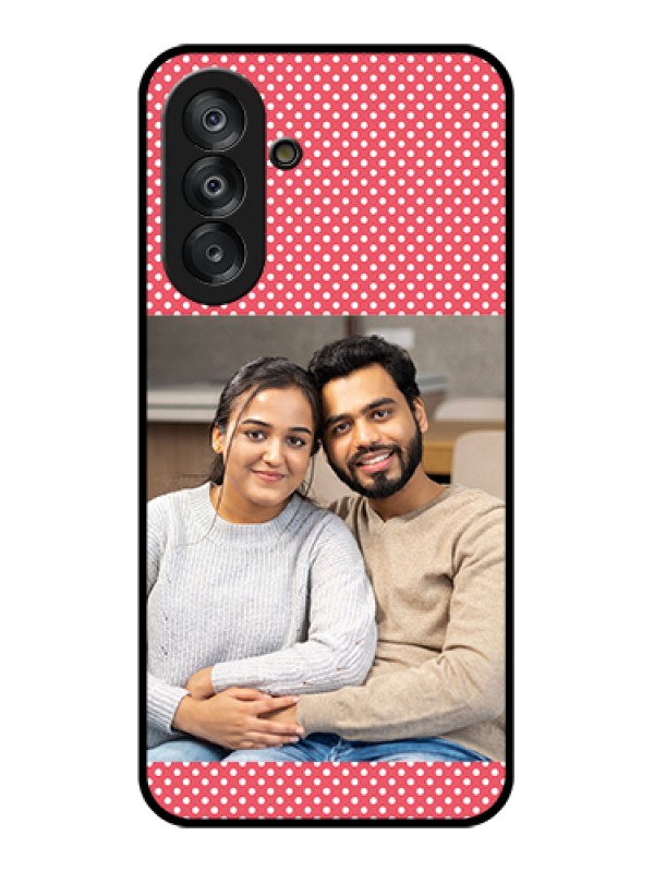 Custom Galaxy A26 5G Custom Glass Phone Case - White Dotted Design