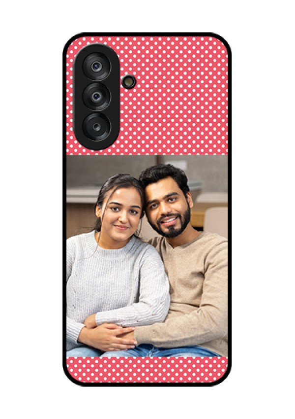 Galaxy A26 5G Custom Glass Phone Case - White Dotted Design