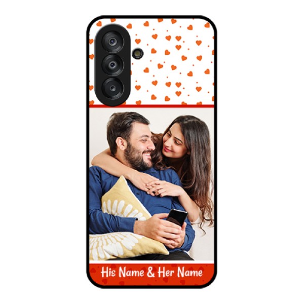Galaxy A26 5G Custom Glass Phone Case - Orange Love Symbol Design