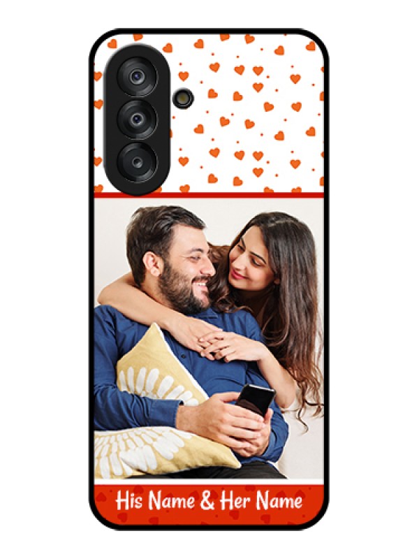 Custom Galaxy A26 5G Custom Glass Phone Case - Orange Love Symbol Design
