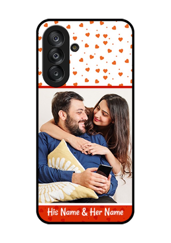 Galaxy A26 5G Custom Glass Phone Case - Orange Love Symbol Design