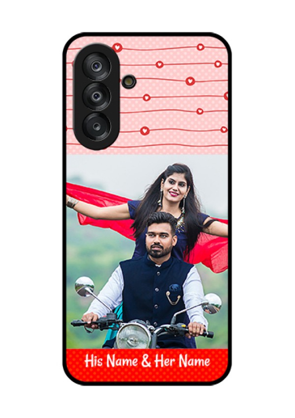 Galaxy A26 5G Custom Glass Phone Case - Red Pattern Case Design