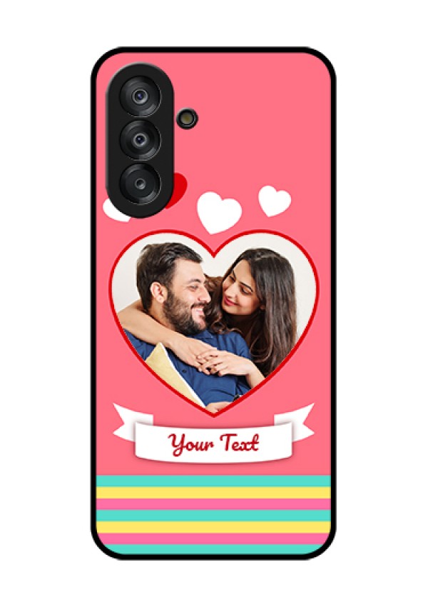 Galaxy A26 5G Custom Glass Phone Case - Love Shapes Doodle Design