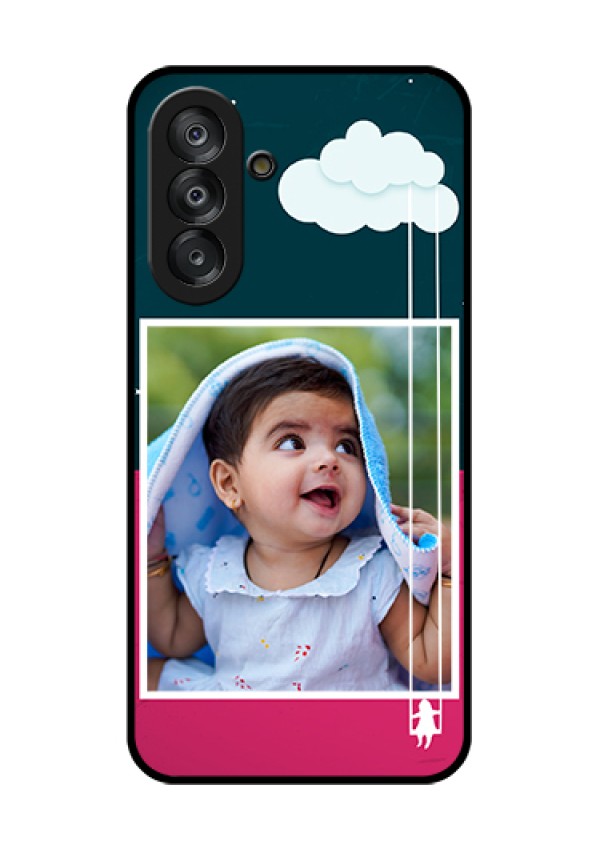Galaxy A26 5G Custom Glass Phone Case - Cute Girl With Cloud Design