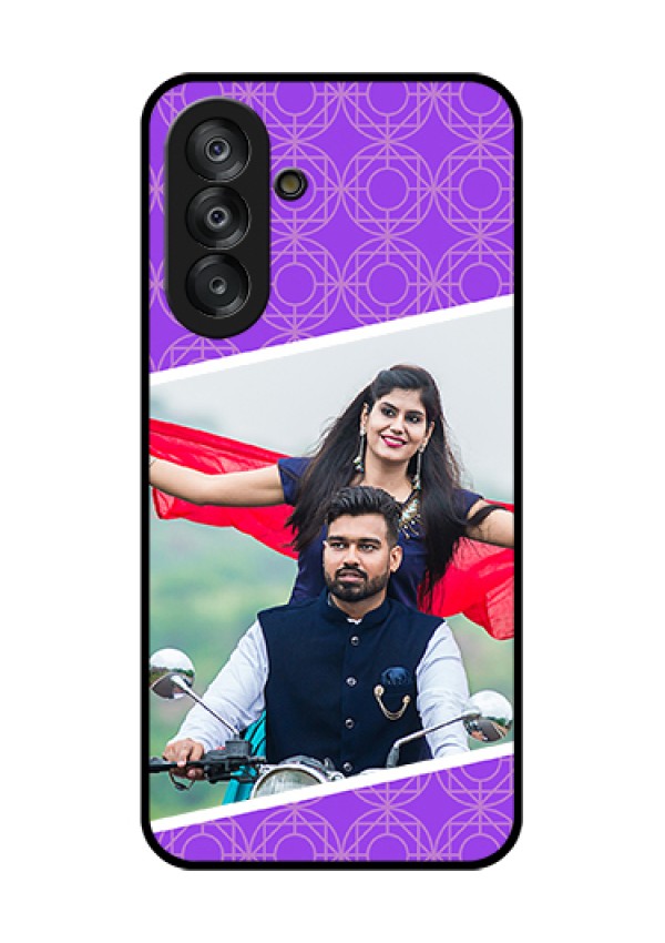 Galaxy A26 5G Custom Glass Phone Case - Violet Color Pattern Design