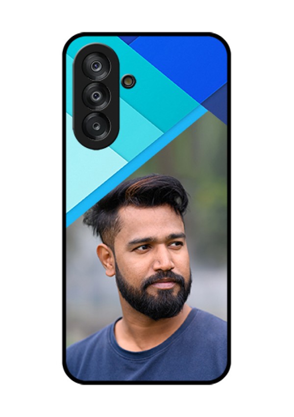 Galaxy A26 5G Custom Glass Phone Case - Blue Pattern Design