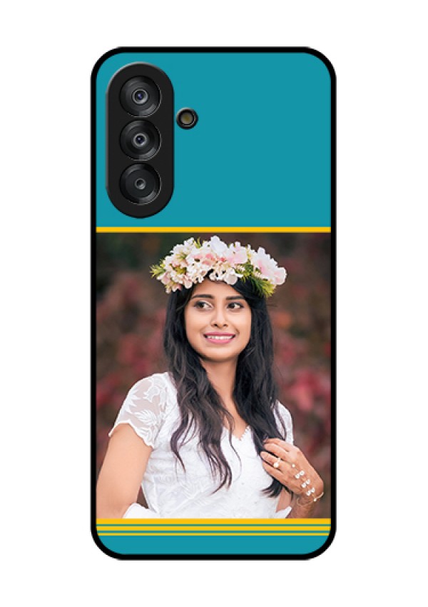 Galaxy A26 5G Custom Glass Phone Case - Yellow & Blue Design
