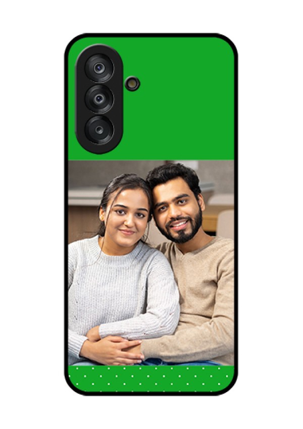 Galaxy A26 5G Custom Glass Phone Case - Green Pattern Design