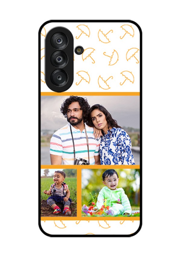 Galaxy A26 5G Custom Glass Phone Case - Yellow Pattern Design