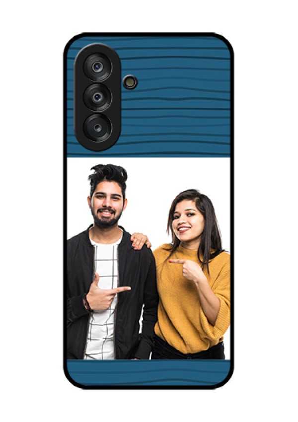 Galaxy A26 5G Custom Glass Phone Case - Blue Pattern Cover Design