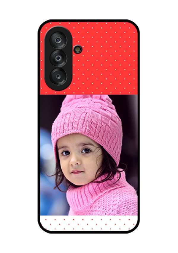 Galaxy A26 5G Custom Glass Phone Case - Red Pattern Design