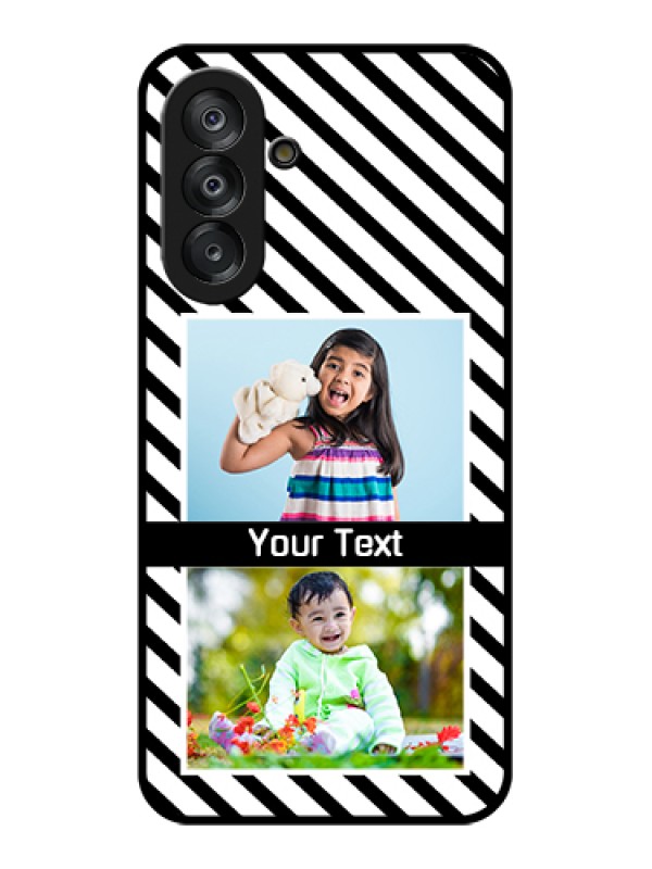 Custom Galaxy A26 5G Custom Glass Phone Case - Black And White Stripes Design