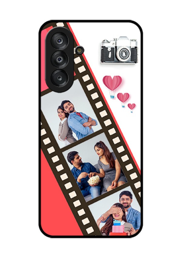 Galaxy A26 5G Custom Glass Phone Case - 3 Image Holder With Film Reel