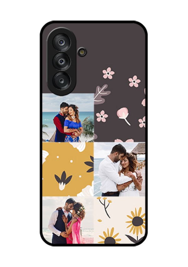 Galaxy A26 5G Custom Glass Phone Case - 3 Images With Floral Design
