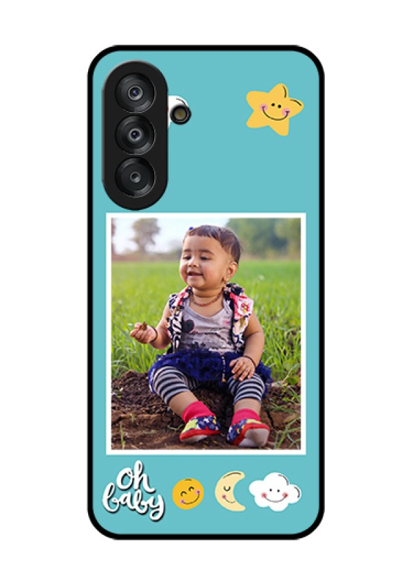 Galaxy A26 5G Custom Glass Phone Case - Smiley Kids Stars Design