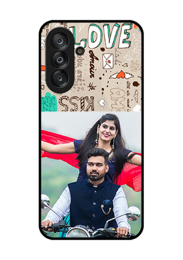 Galaxy A26 5G Custom Glass Phone Case - Love Doodle Pattern