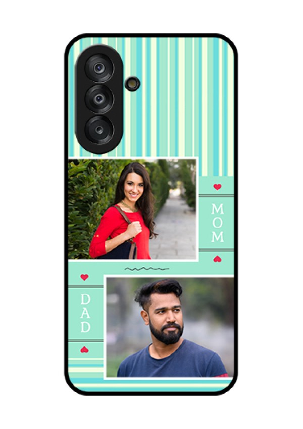 Galaxy A26 5G Custom Glass Phone Case - Mom & Dad Pic Design