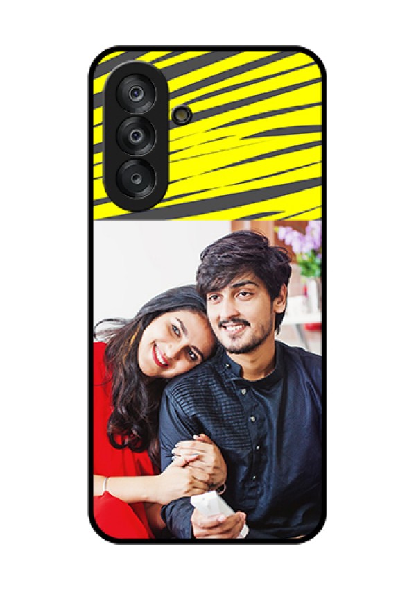Galaxy A26 5G Custom Glass Phone Case - Yellow Abstract Design