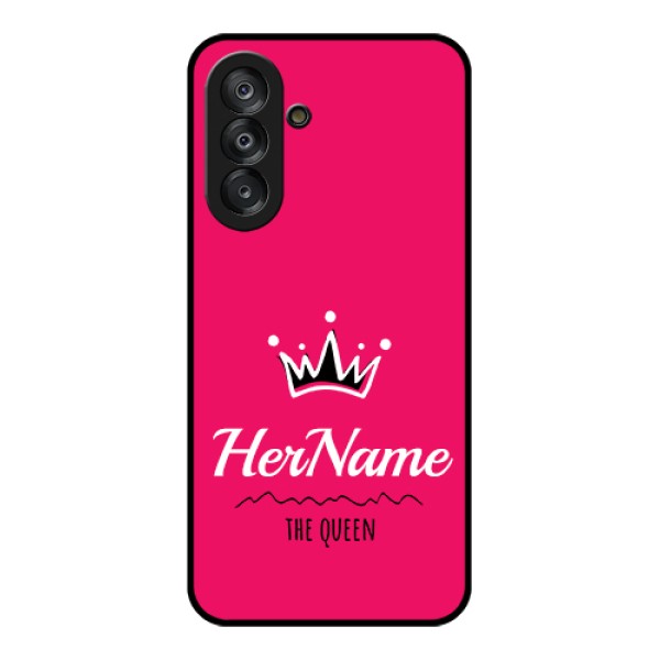 Galaxy A26 5G Custom Glass Phone Case - Queen With Name Design Galaxy A26 5G Custom Glass Phone Case - Queen With Name Design