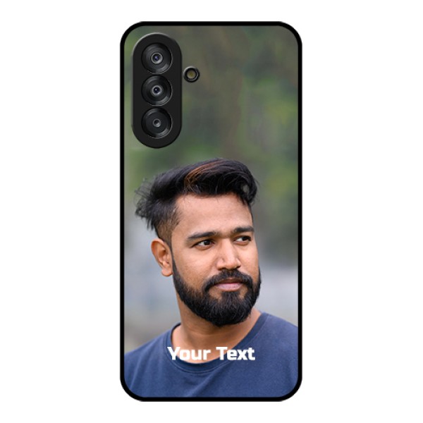 Galaxy A26 5G Custom Glass Phone Case - Photo With Text Design