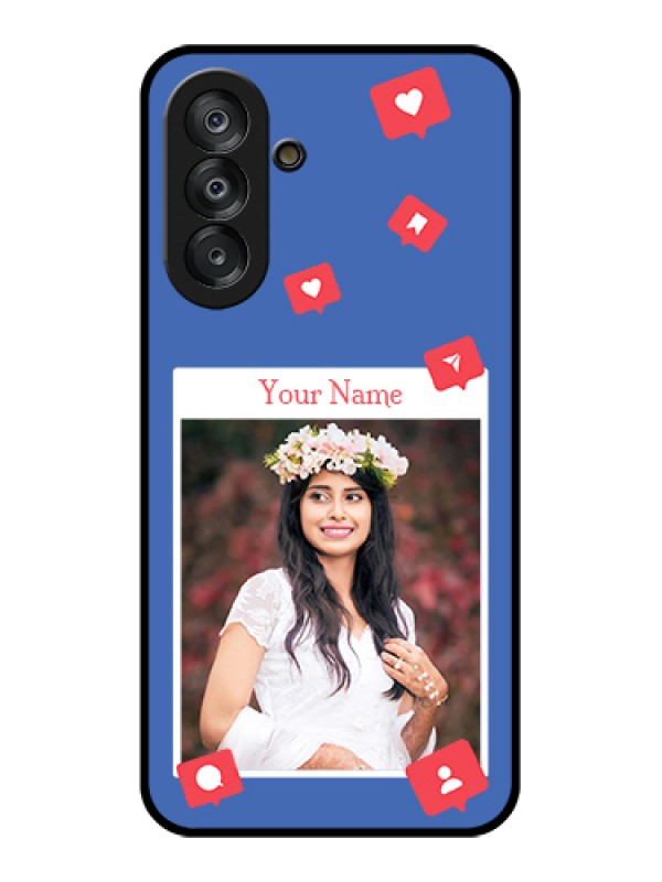 Custom Galaxy A26 5G Custom Glass Phone Case - Like Share And Comment Design