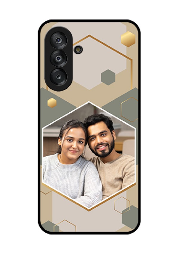 Galaxy A26 5G Custom Glass Phone Case - Stylish Hexagon Pattern Design