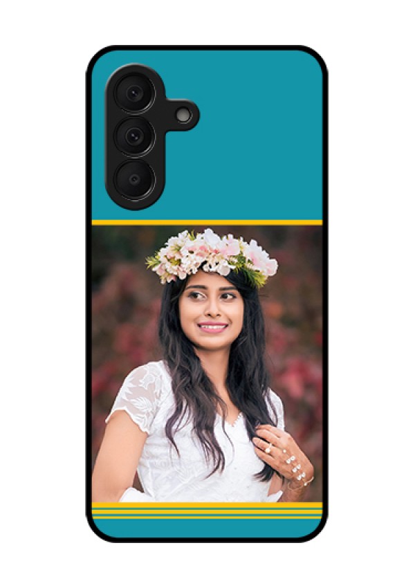 Samsung Galaxy A27 5G Custom Glass Phone Case - Yellow & Blue Design