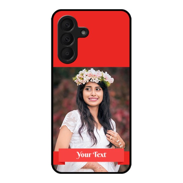 Samsung Galaxy A27 5G Custom Glass Phone Case - Simple Red Color Design Samsung Galaxy A27 5G Custom Glass Phone Case - Simple Red Color Design