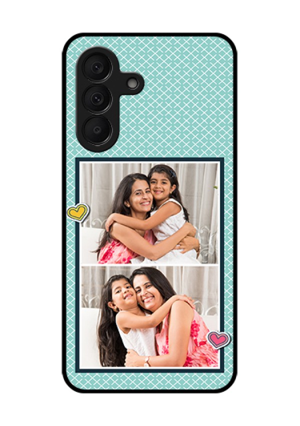 Samsung Galaxy A27 5G Custom Glass Phone Case - 2 Image Holder With Pattern Design