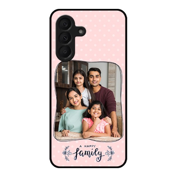 Samsung Galaxy A27 5G Custom Glass Phone Case - Family With Dots Design Samsung Galaxy A27 5G Custom Glass Phone Case - Family With Dots Design