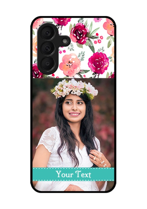 Samsung Galaxy A27 5G Custom Glass Phone Case - Water Colors Floral Design
