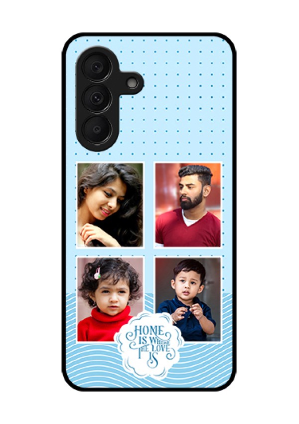 Samsung Galaxy A27 5G Custom Glass Phone Case - Cute Love Quote With 4 Pic Upload Design
