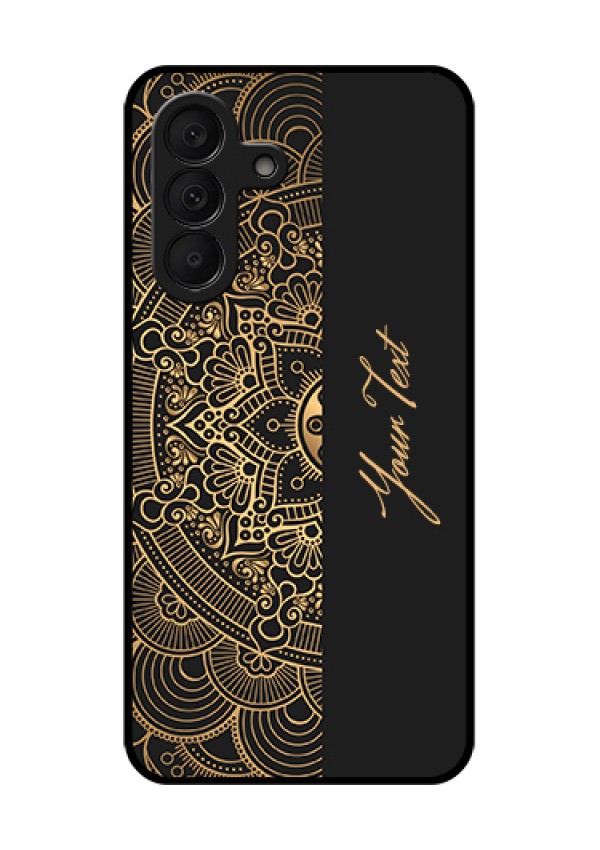 Samsung Galaxy A27 5G Custom Glass Phone Case - Mandala Art With Custom Text Design