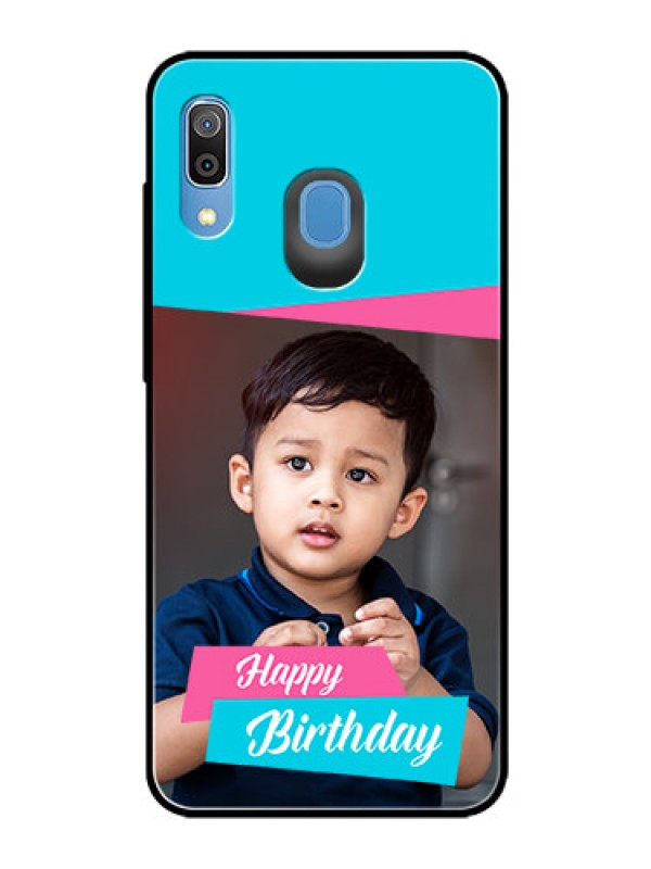 Custom Samsung Galaxy A30 Personalized Glass Phone Case  - Image Holder with 2 Color Design