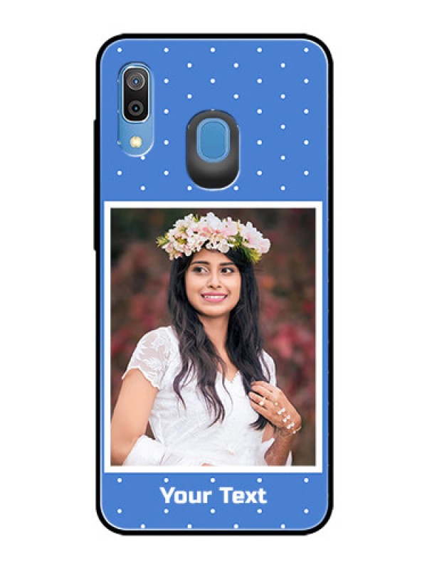 Custom Samsung Galaxy A30 Photo Printing on Glass Case  - Polka dots design