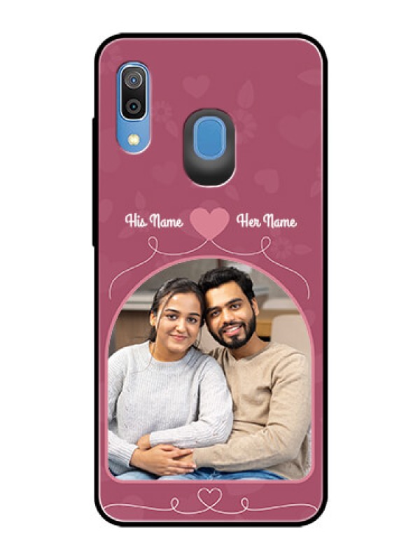 Custom Samsung Galaxy A30 Photo Printing on Glass Case  - Love Floral Design