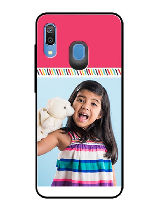 Custom Samsung Galaxy A30 Personalized Glass Phone Case  - Line art design