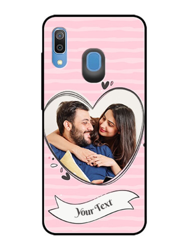 Custom Samsung Galaxy A30 Custom Glass Phone Case  - Vintage Heart Design