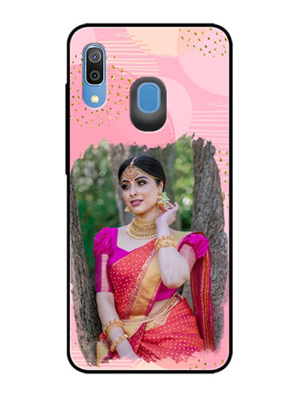 Custom Samsung Galaxy A30 Personalized Glass Phone Case  - Gold Glitter Splash Design