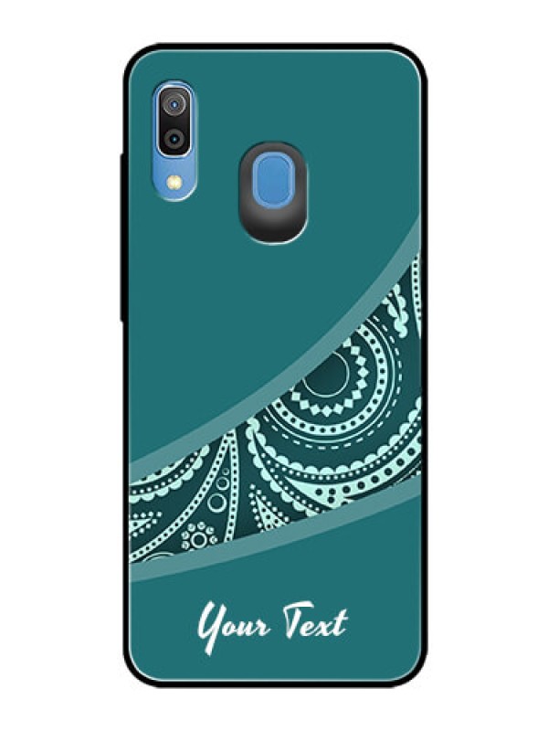 Custom Galaxy A30 Photo Printing on Glass Case - semi visible floral Design