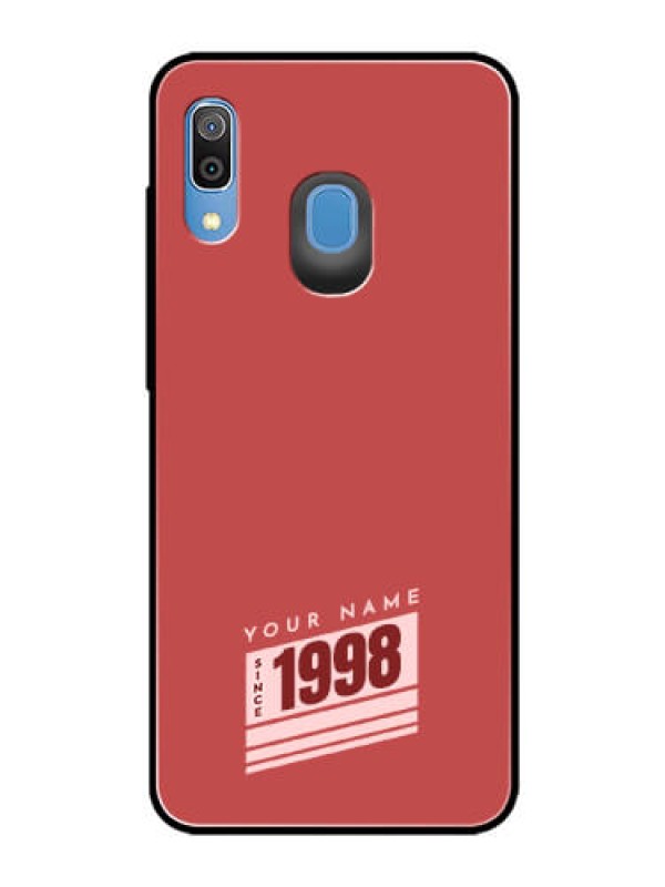 Custom Galaxy A30 Custom Glass Phone Case - Red custom year of birth Design