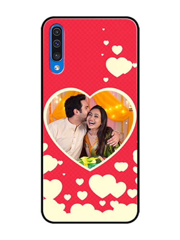 Custom Galaxy A30s Custom Glass Mobile Case  - Love Symbols Phone Cover Design