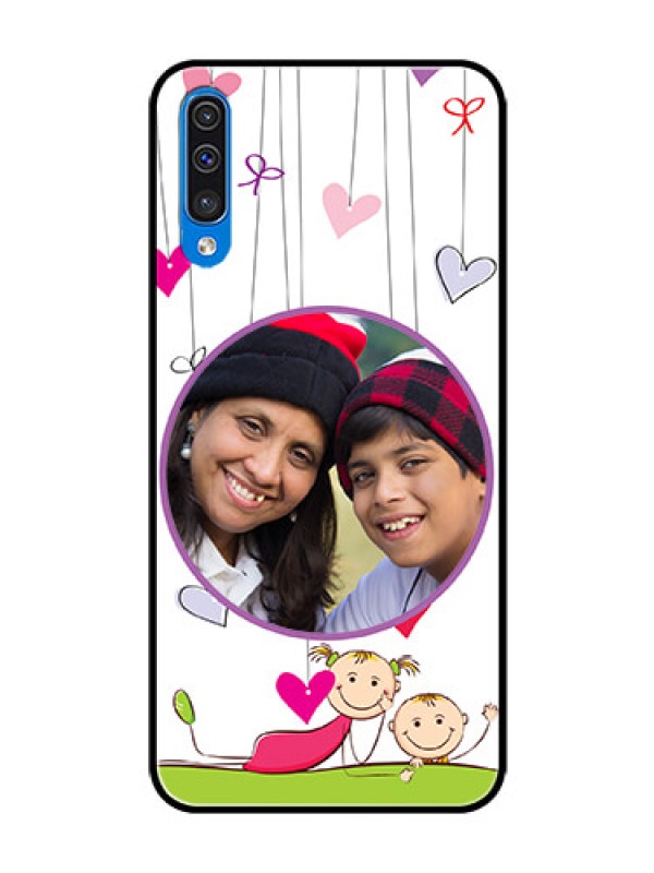 Custom Galaxy A30s Photo Printing on Glass Case  - Cute Kids Phone Case Design