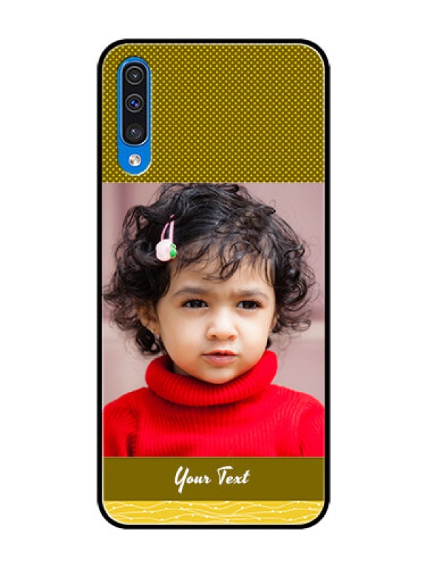 Custom Galaxy A30s Custom Glass Phone Case  - Simple Green Color Design
