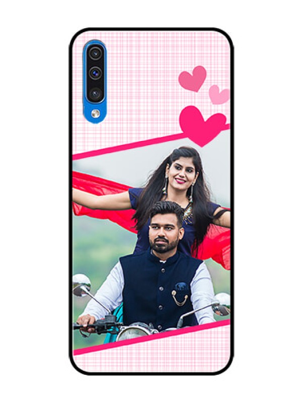 Custom Galaxy A30s Custom Glass Phone Case  - Love Shape Heart Design