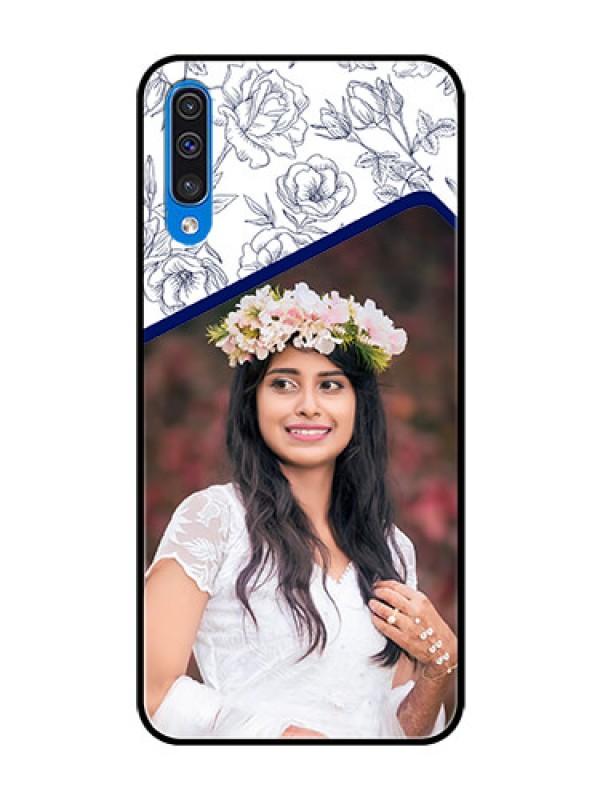 Custom Galaxy A30s Personalized Glass Phone Case  - Premium Floral Design