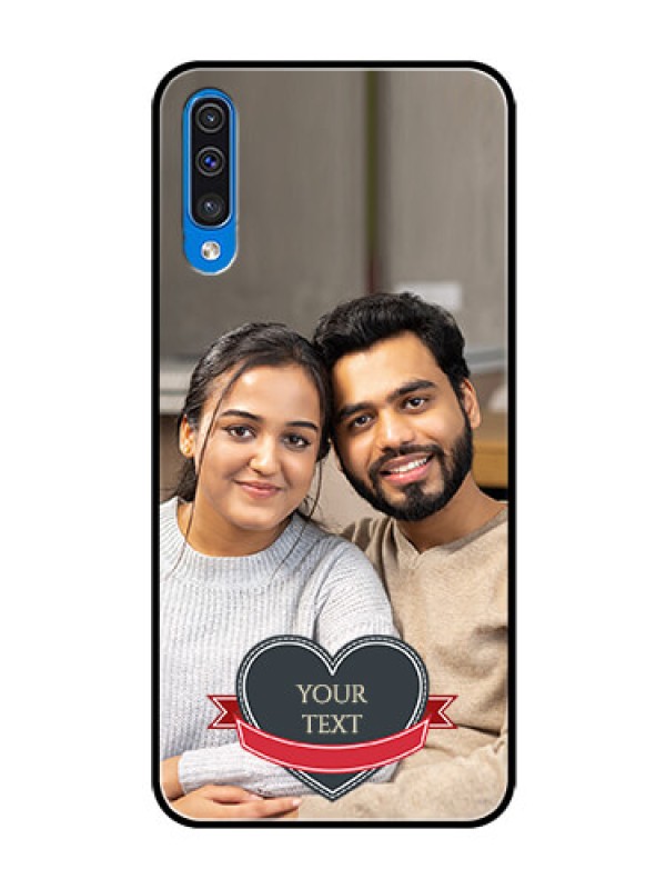 Custom Galaxy A30s Custom Glass Phone Case  - Just Married Couple Design
