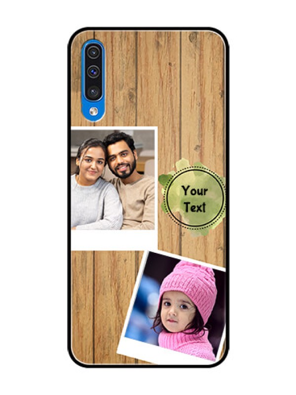 Custom Galaxy A30s Custom Glass Phone Case  - Wooden Texture Design