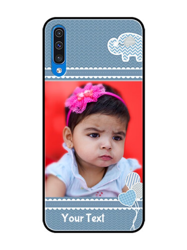 Custom Galaxy A30s Photo Printing on Glass Case  - with Kids Pattern Design