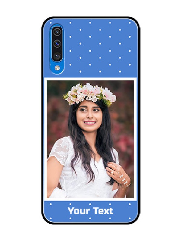 Custom Galaxy A30s Photo Printing on Glass Case  - Polka dots design